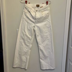 White Jeand Driftwood Charlee Wide Leg Crop Denim Size 25 Women’s